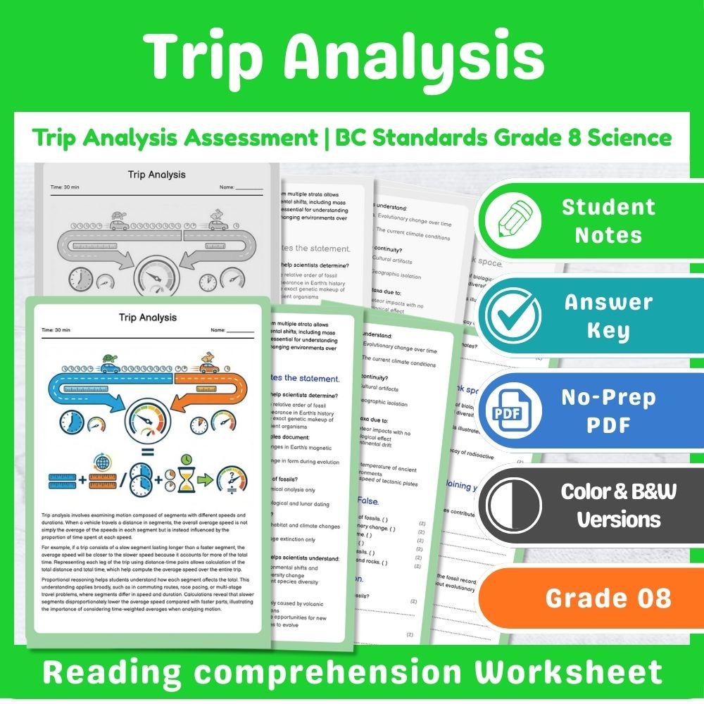 Grade 8 Science Assessment – Motion & Forces Standards-Aligned Mini Bundle — included worksheet 1