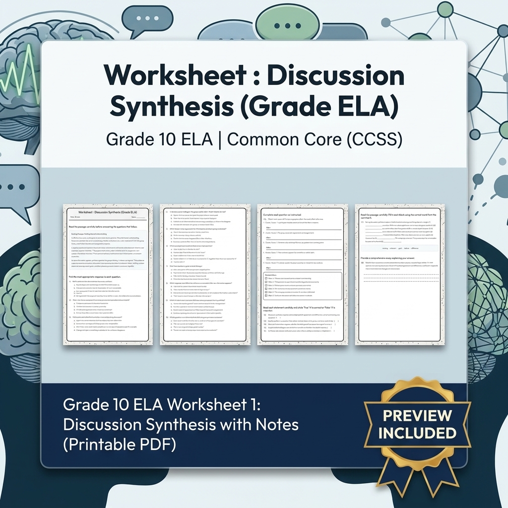 Grade 10 Source Integration & Writing Skills ELA Full-Year Bundle (CCSS) — included worksheet 8