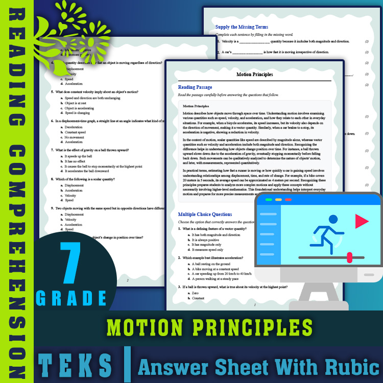 Grade 7 Science reading worksheets worksheet — 7th Grade Science | Motion Principles Reading Worksheet & Answer Key (PDF)…