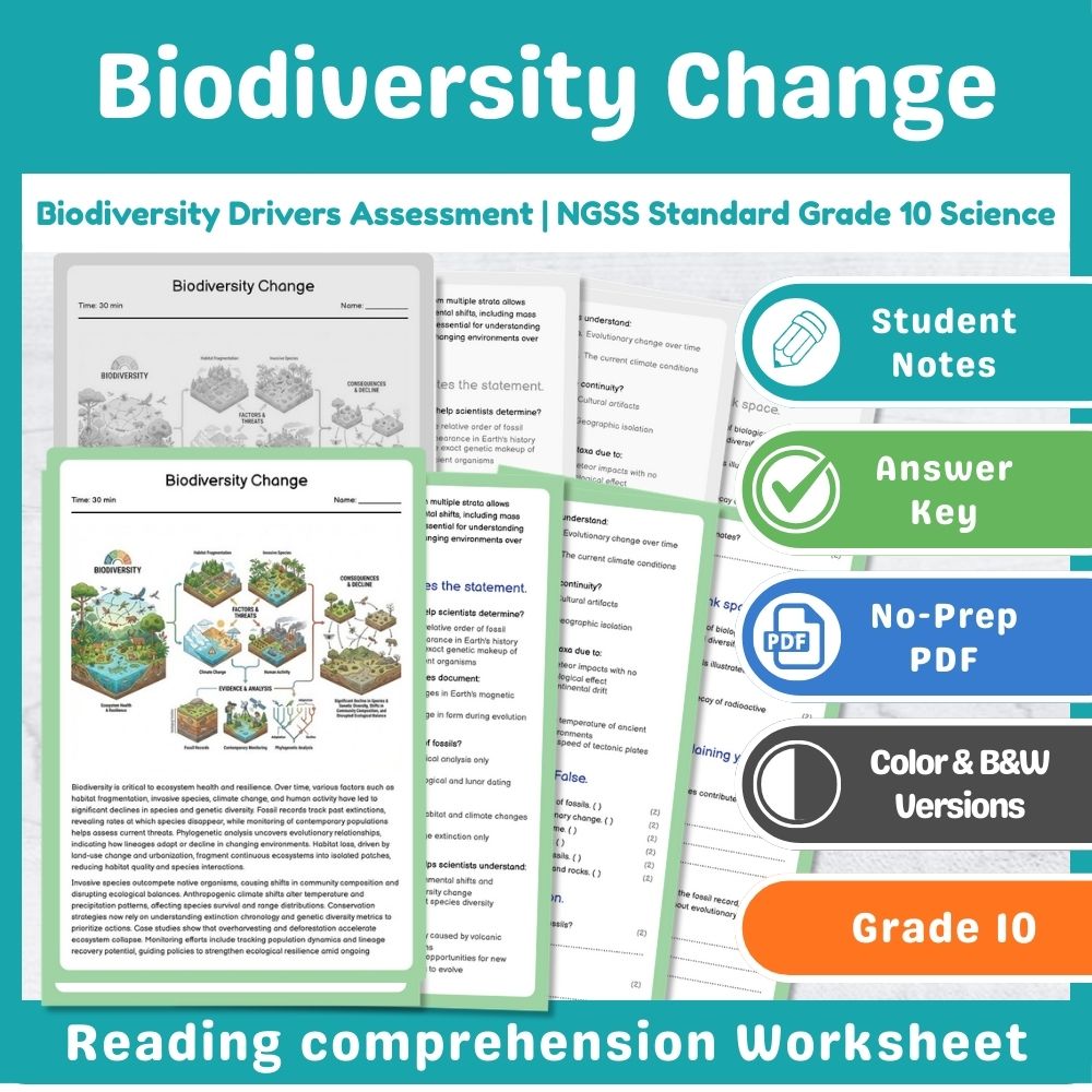 Grade 10 Science | Reaction Rates NGSS Assessment - Topic-Focused Curriculum Bundle — included worksheet 3