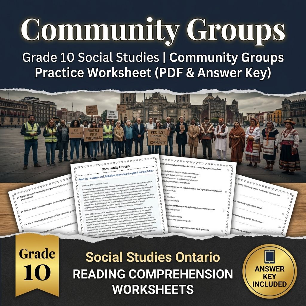 Grade 10 Social Studies | Community Groups Practice Worksheet (PDF & Answer Key)