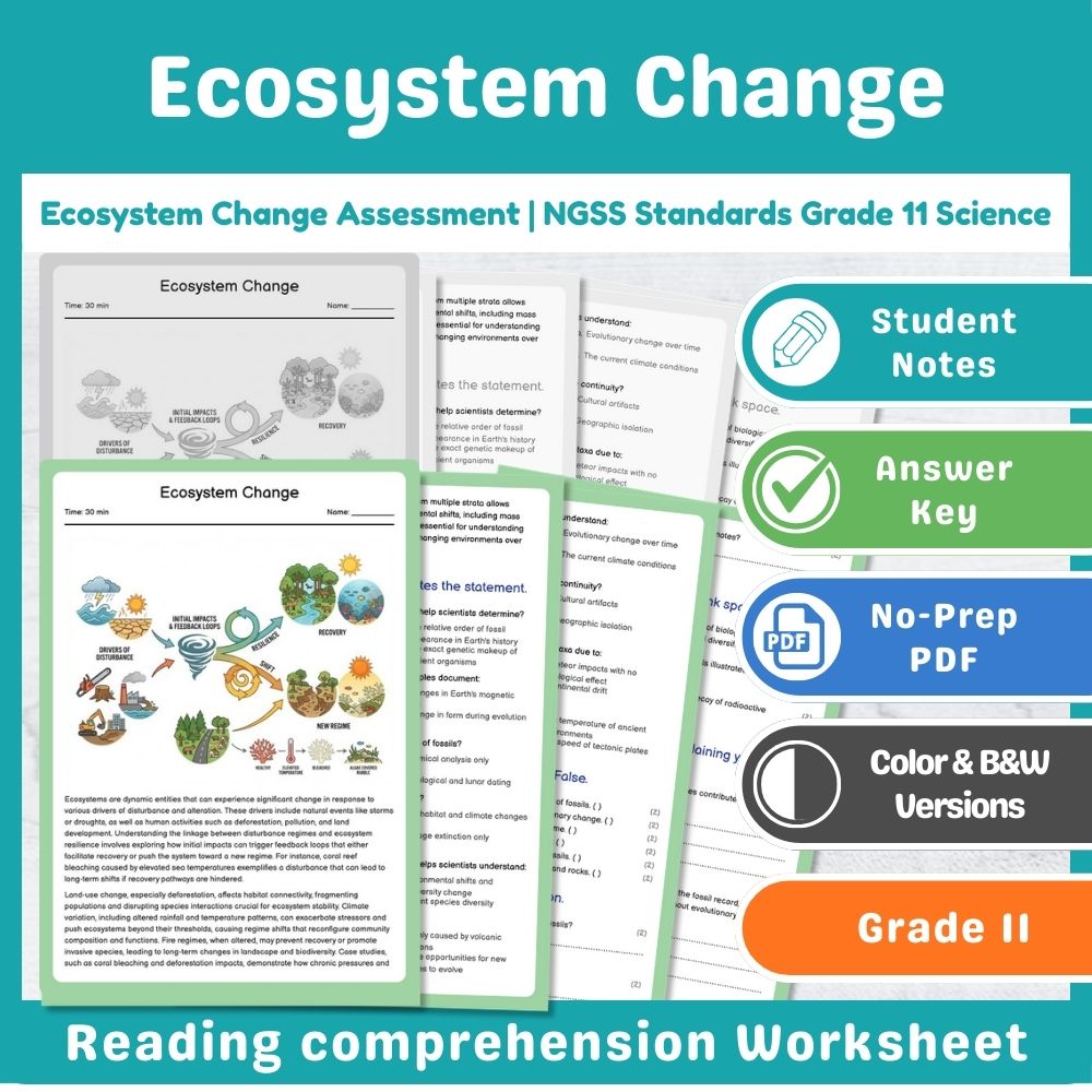 Grade 11 Science Mini Bundle | Ecosystems Interactions & Energy NGSS — included worksheet 1