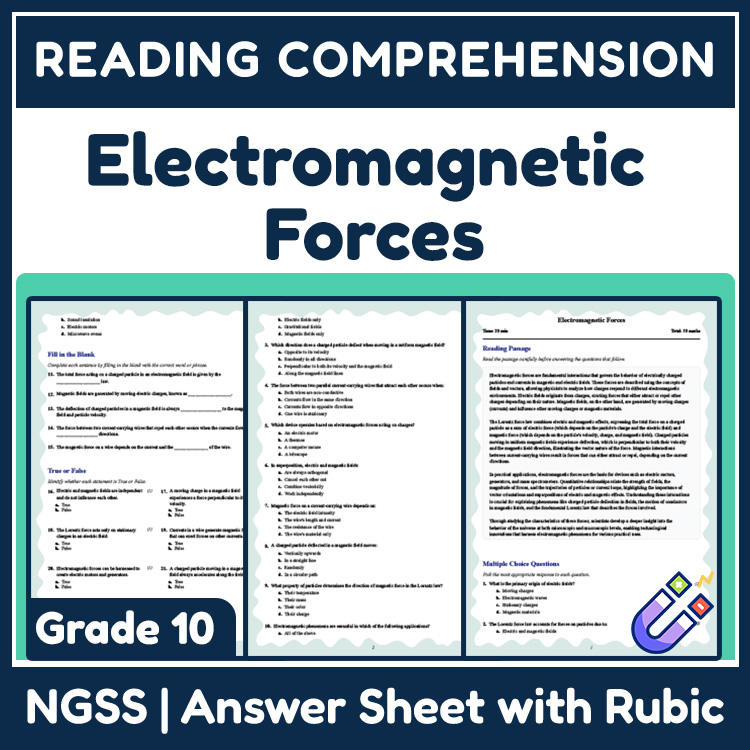 Grade 10 Science reading worksheets worksheet — 10th Grade Science | Electromagnetic Forces Reading Worksheet & Answer Key…