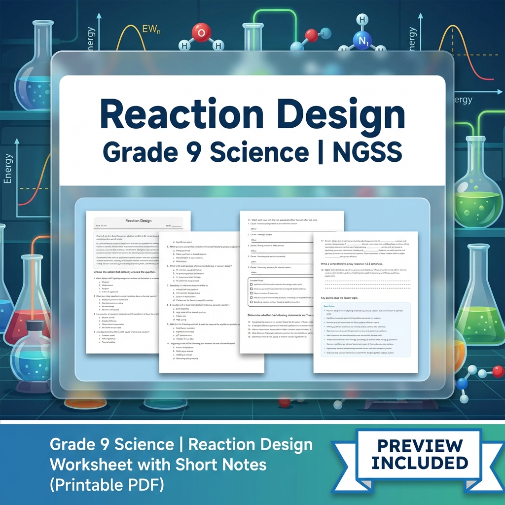 Grade 9 Science NGSS Worksheet Bundle – Comprehensive Year-Long Assessment Pack — included worksheet 9