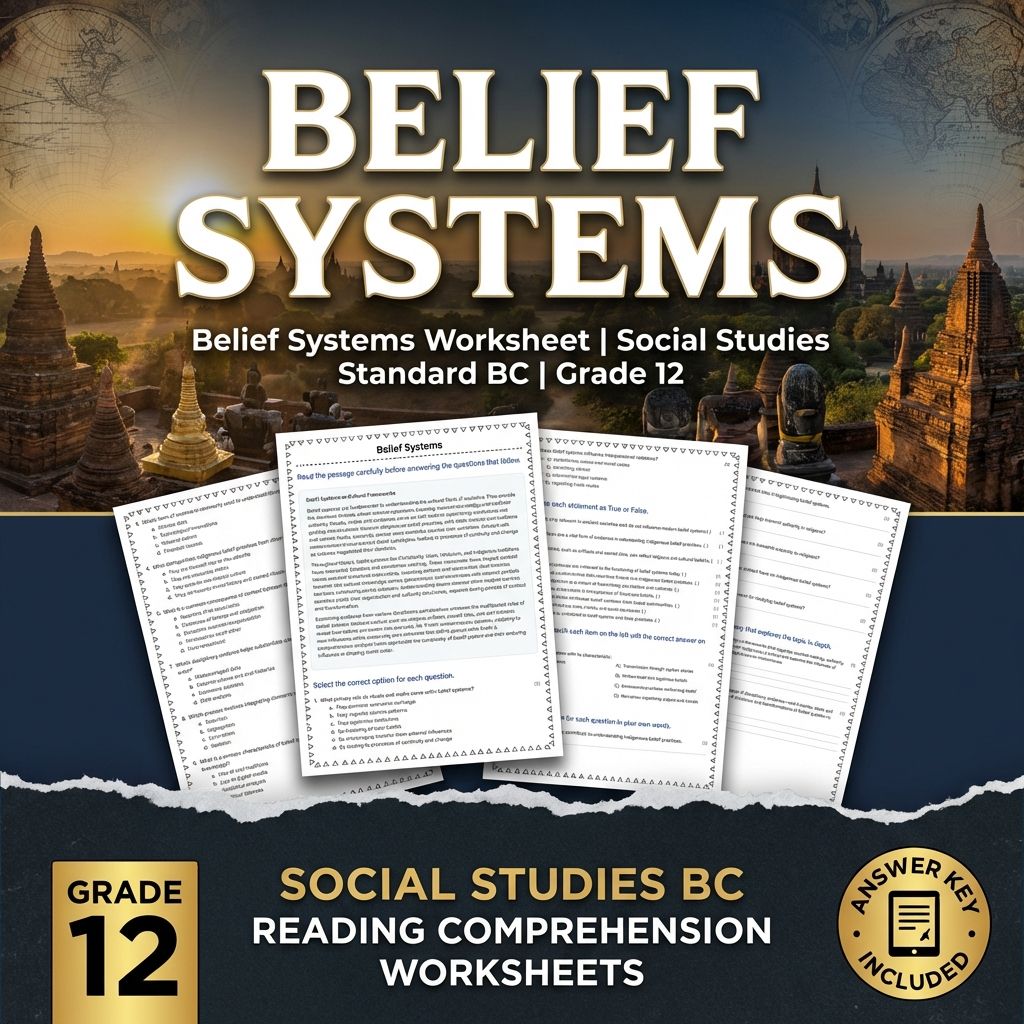Belief Systems Worksheet | Social Studies | Standard BC | Grade 12
