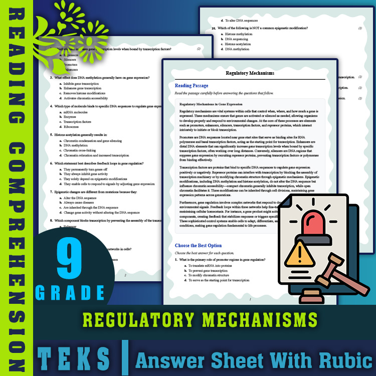 Grade 9 Science reading worksheets worksheet — Grade 9 Science | Regulatory Mechanisms Reading Worksheet (PDF + Rubric) —…