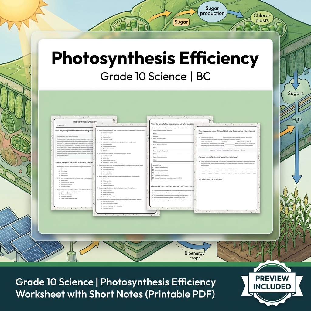 Grade 10 Science Bundle | Physics, Energy & Forces | Full Year Curriculum — included worksheet 12
