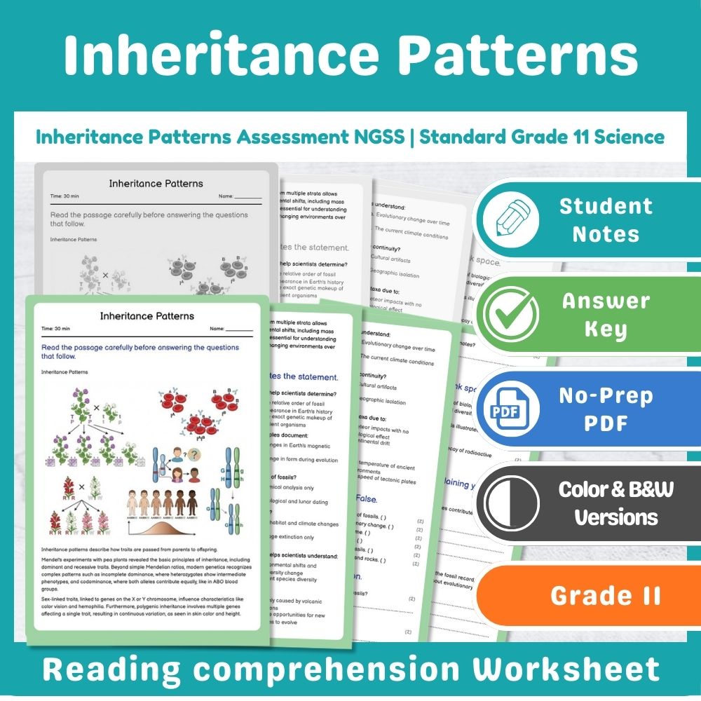Grade 11 Science Mini Bundle – Genetics & Mutation Assessment Pack — included worksheet 1