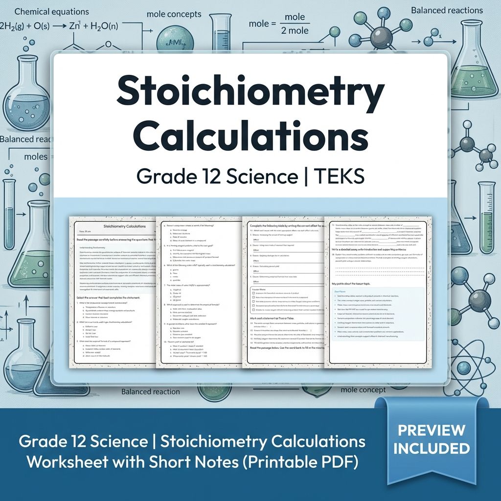 Grade 12 Science Unit Bundle | Atomic Structure, Thermochemistry & More  — included worksheet 2
