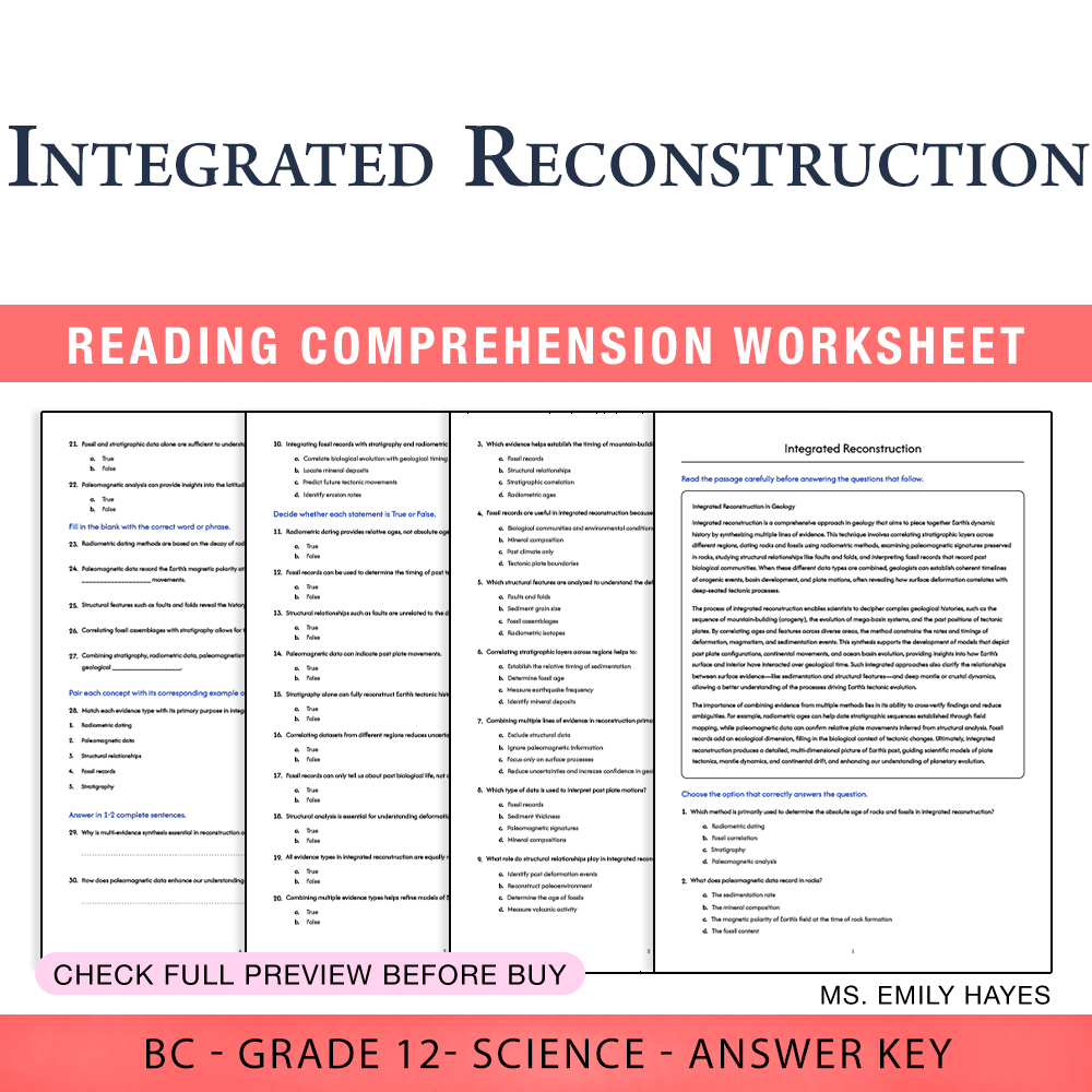 Grade 12 Science worksheet worksheet — Grade 12 Science | Integrated Reconstruction Worksheet (PDF + Answer Key) — page 1