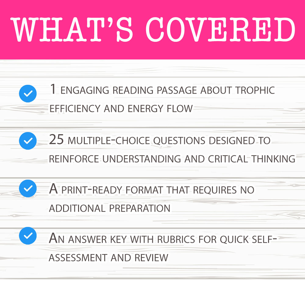 Grade 7 Science worksheet mcq paper worksheet — Grade 7 Science — Trophic Efficiency Worksheet for Mastery — page 2