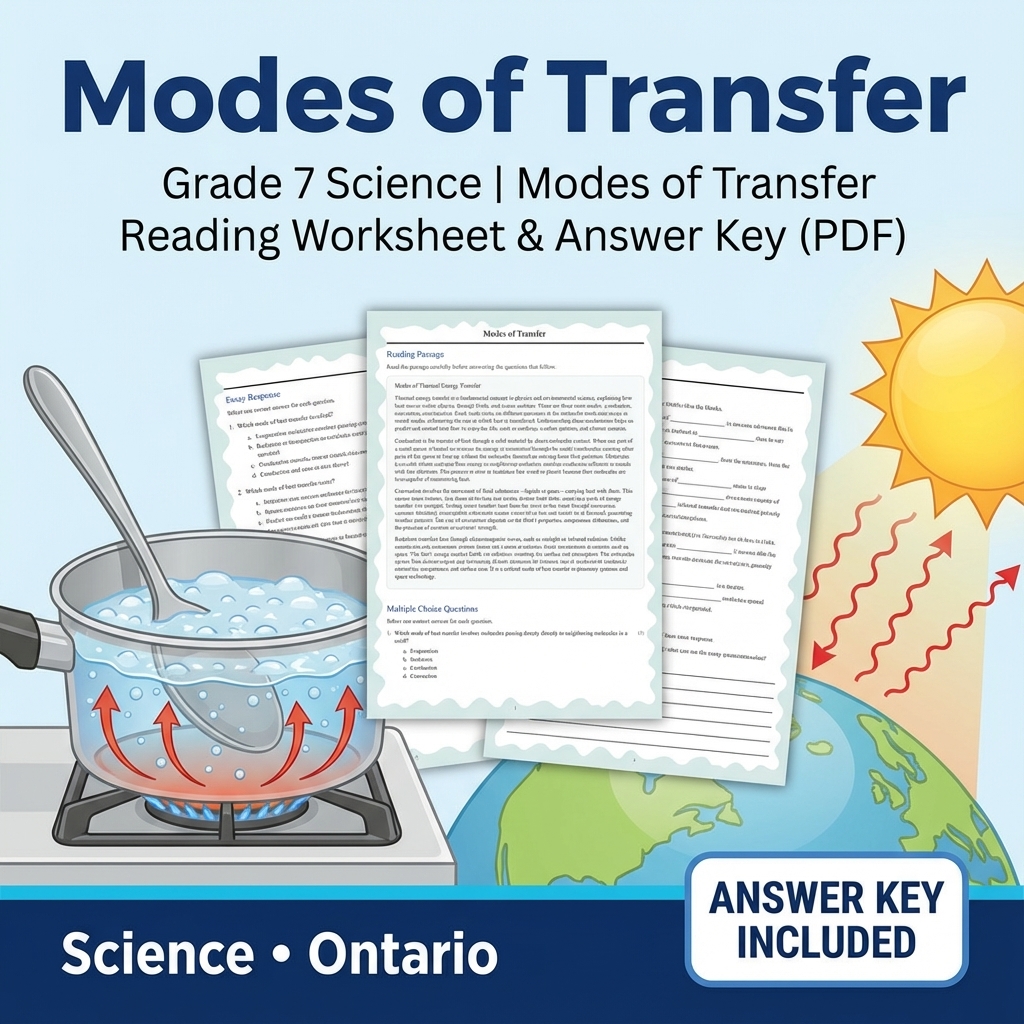Grade 7 Science | Thermal Energy & Transfer Worksheet Bundle  — included worksheet 3