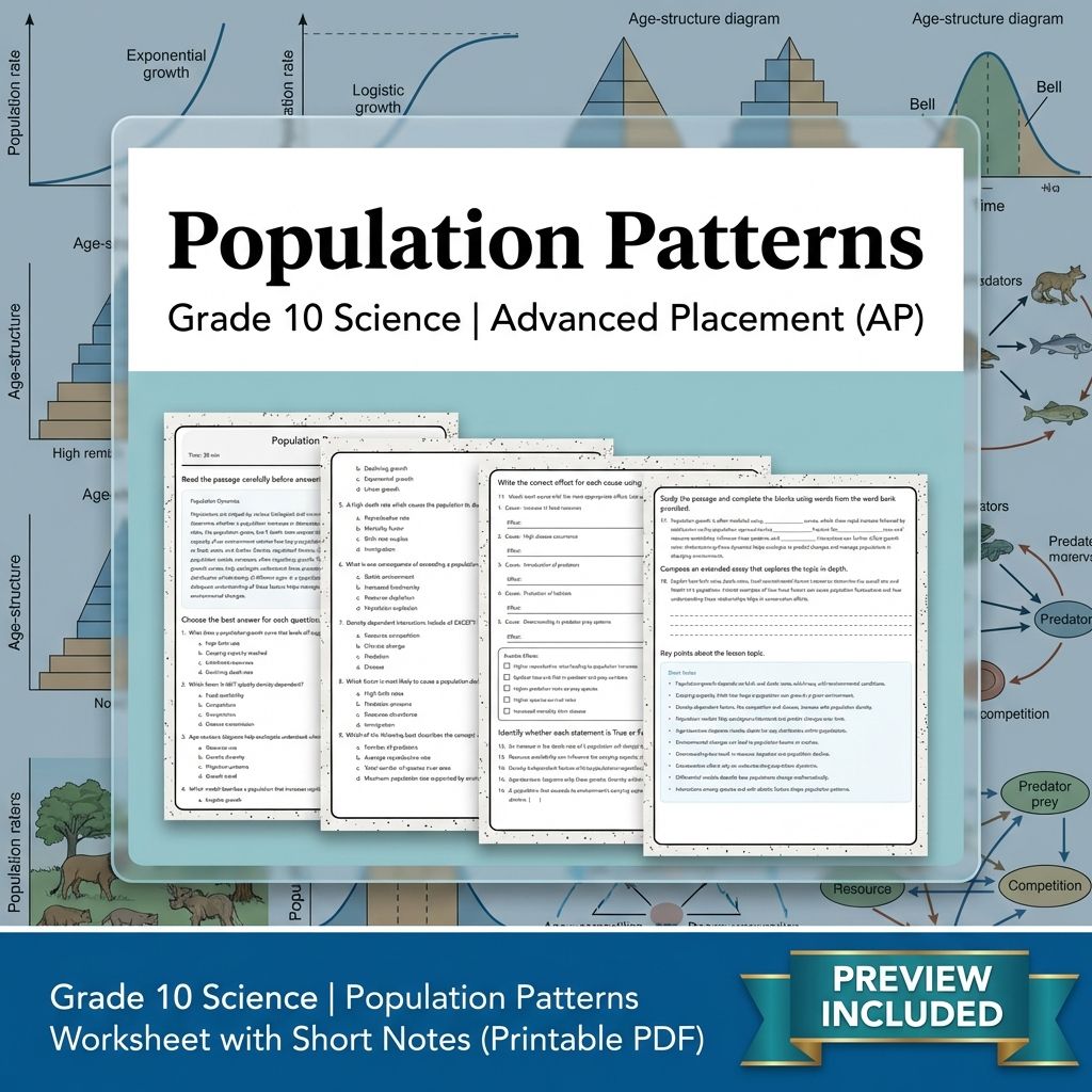 Grade 10 Science Unit Bundle | Genetics, Ecology & Cellular Biology Worksheets — included worksheet 3