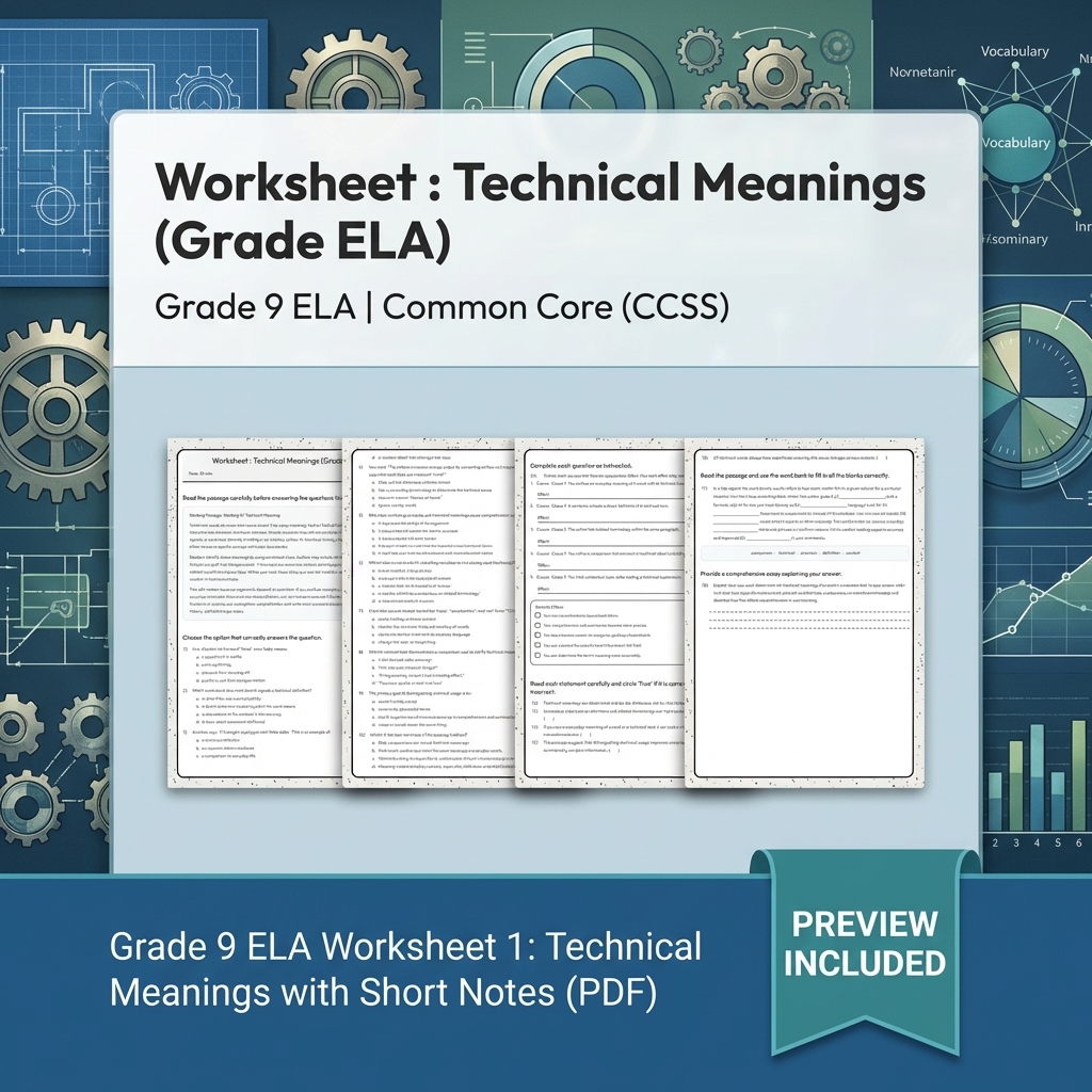 Grade 9 ELA Text Evidence, Argument, and Language Full-Year Bundle CCSS — included worksheet 5