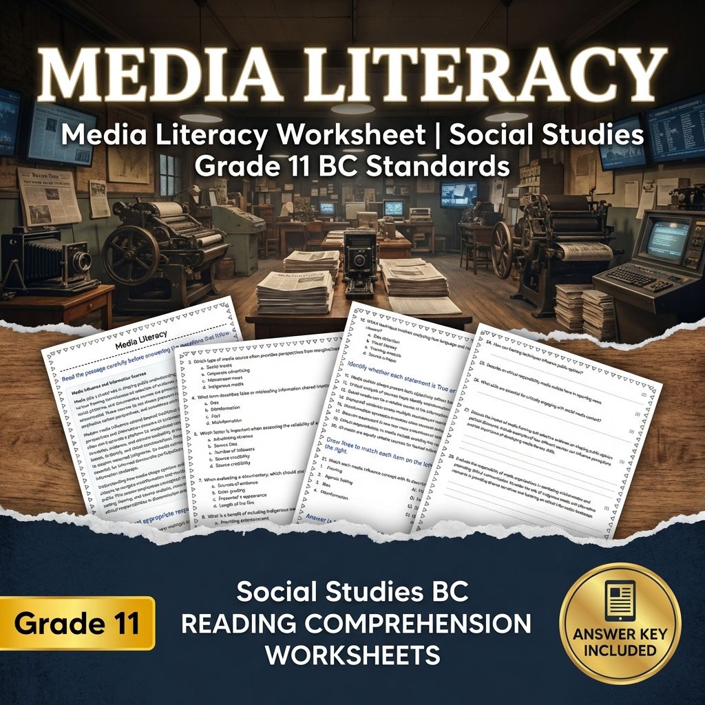 Media Literacy Worksheet | Social Studies Grade 11 BC Standards