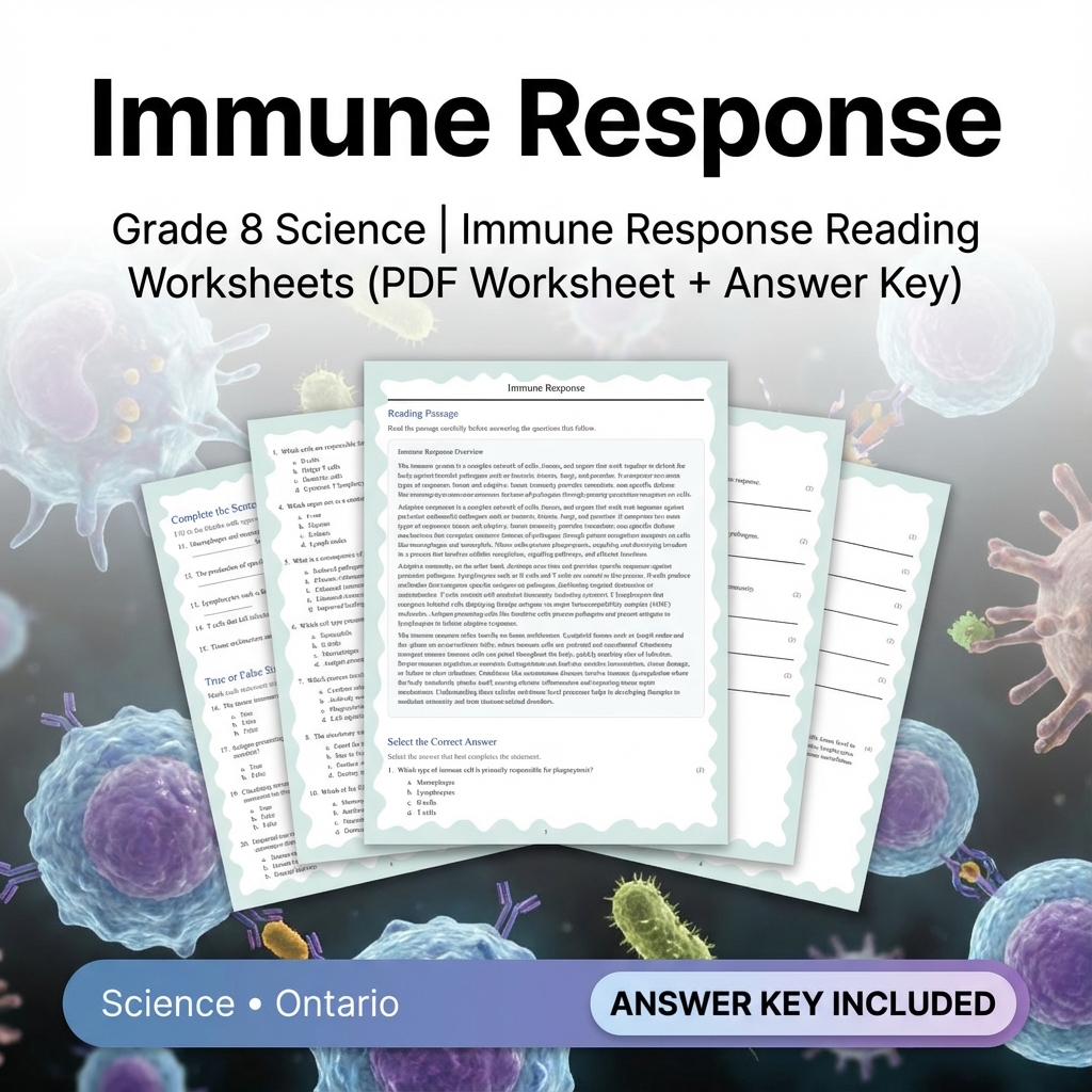 Grade 8 Science Worksheets Bundle | Biology, Physics & Earth Science Resources — included worksheet 11