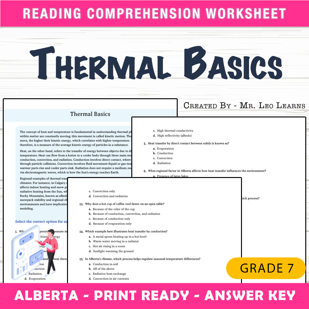 Grade 7 Science worksheet mcq paper worksheet — Grade 7 Science — Worksheet MCQ Paper for Mastering Thermal Basics — page 1