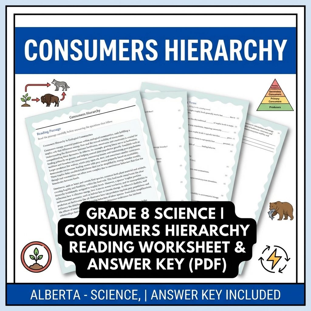 Grade 8 Science  Bundle | Ecosystem Dynamics & Environmental Impact Worksheets — included worksheet 2