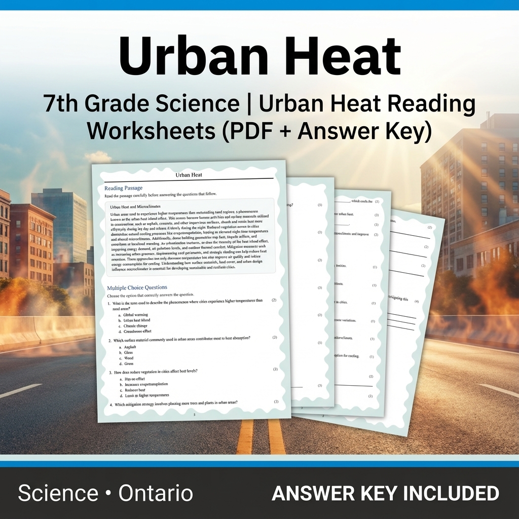 Grade 7 Science | Thermal Energy & Transfer Worksheet Bundle  — included worksheet 4