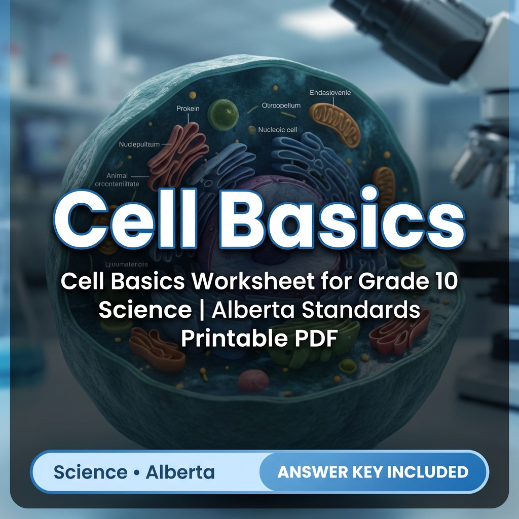 Cell Basics Worksheet for Grade 10 Science | Alberta Standards Printable PDF