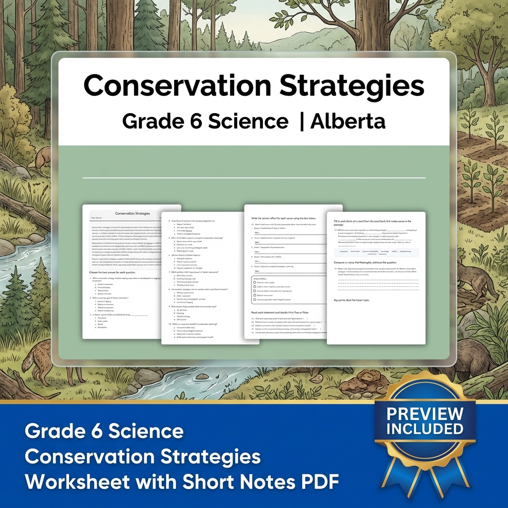 Grade 6 Science Alberta | 60-Worksheet Comprehensive Science Bundle  — included worksheet 17