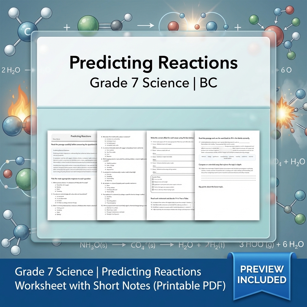 Grade 7 Science Full Year Bundle Ecosystems, Cells & Earth Processes Worksheets — included worksheet 8