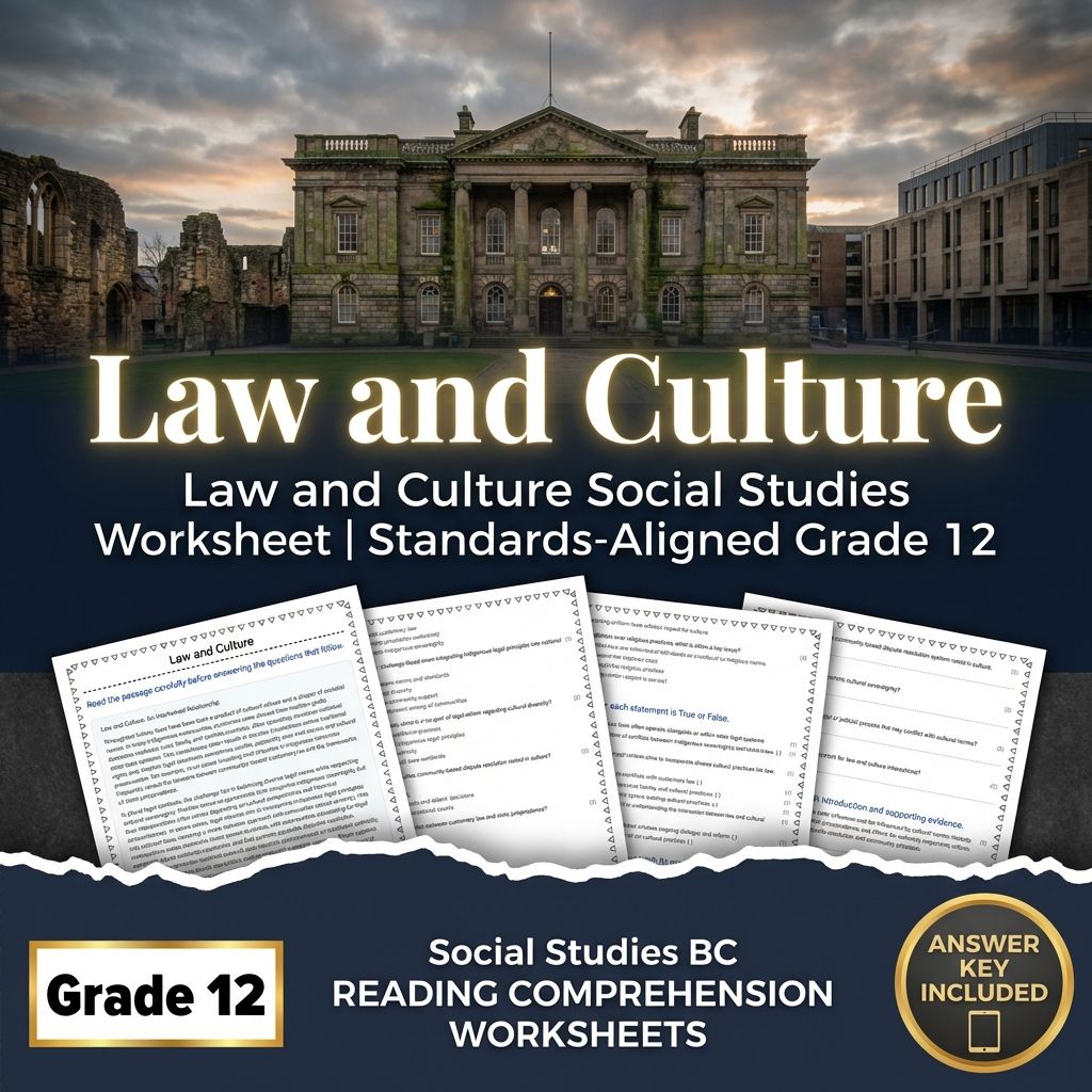 Law and Culture Social Studies Worksheet | Standards-Aligned Grade 12