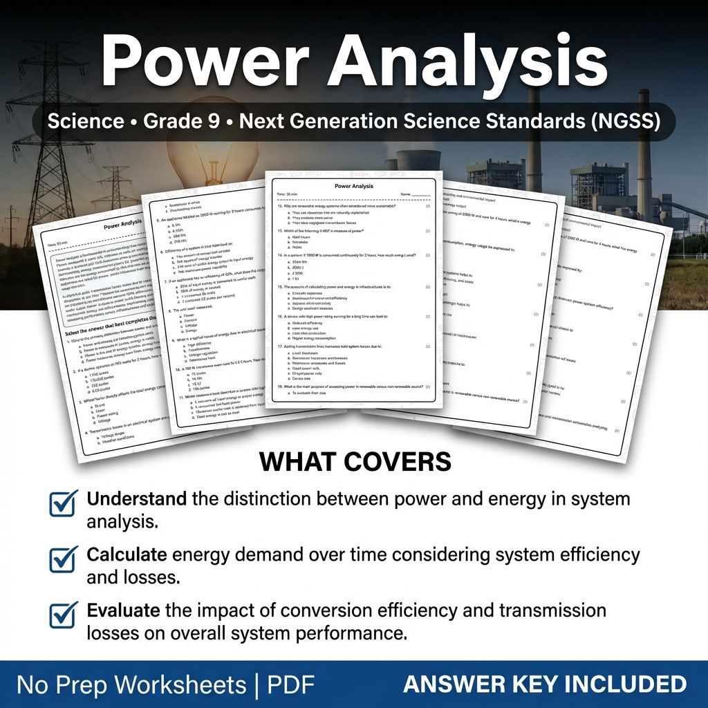 Grade 9 Science Worksheet Bundle | Physics, Biology, Earth & Energy Topics — included worksheet 12