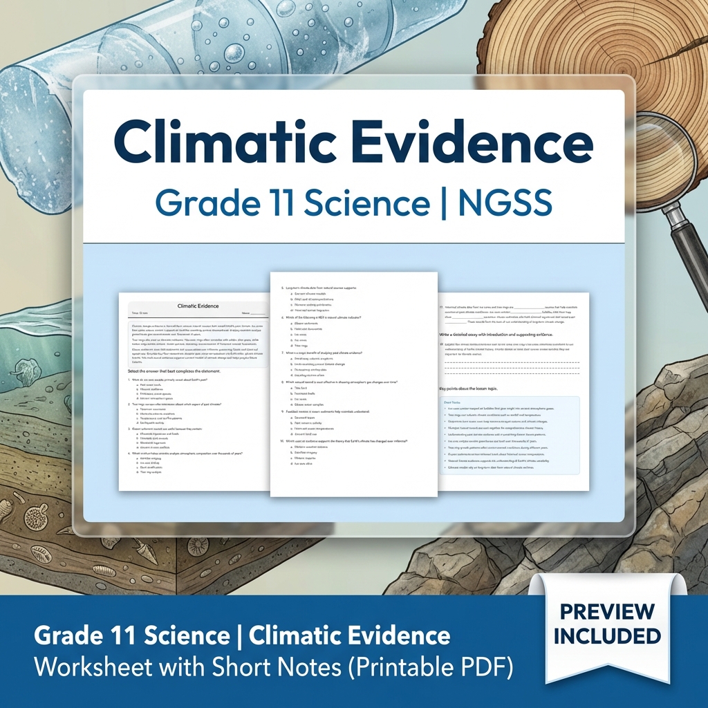 Grade 11 Science NGSS Worksheet Bundle – Ecosystem, Genetics & Physics Topics — included worksheet 10