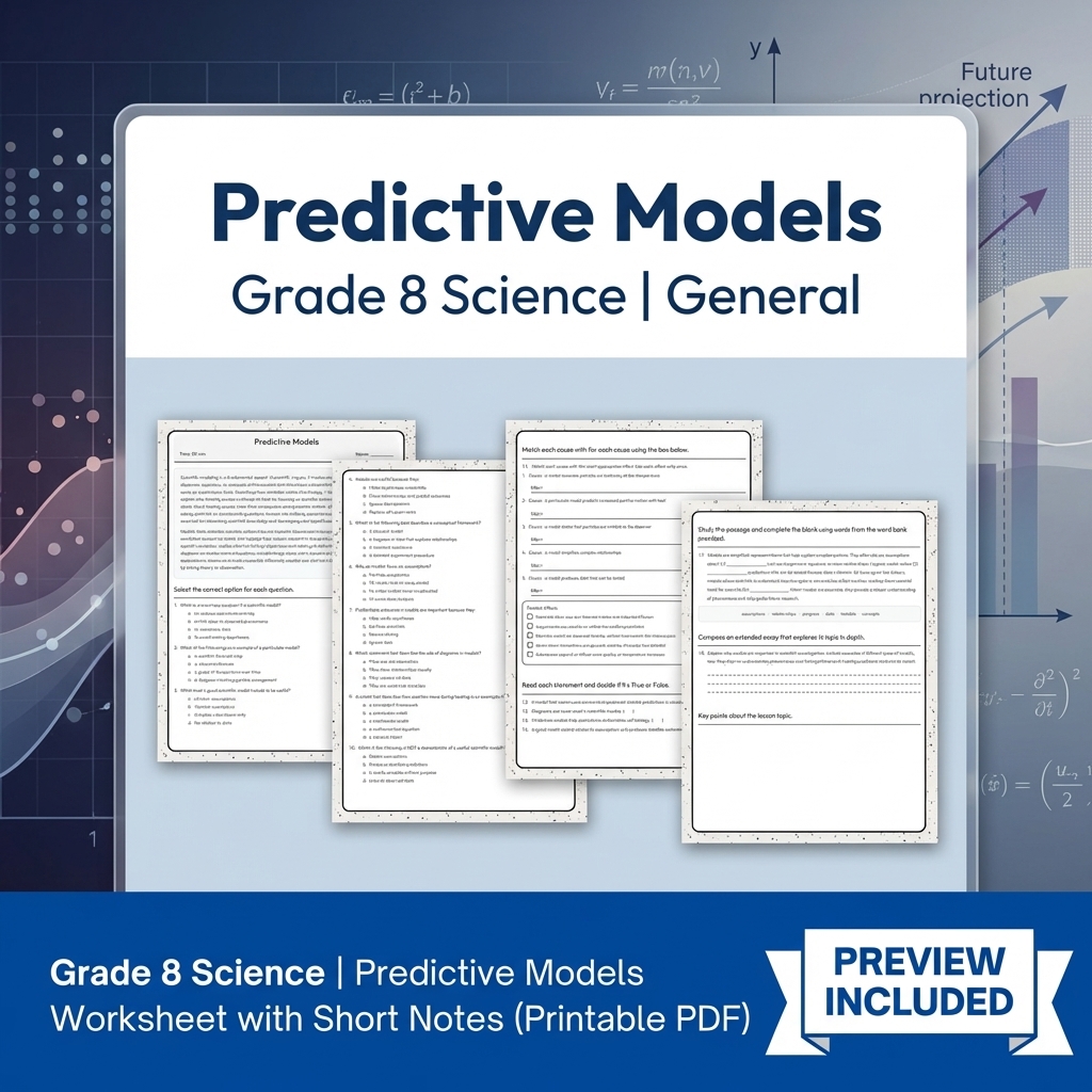 Grade 8 Science Data, Models & CER Full-Year Bundle: General Framework — included worksheet 10