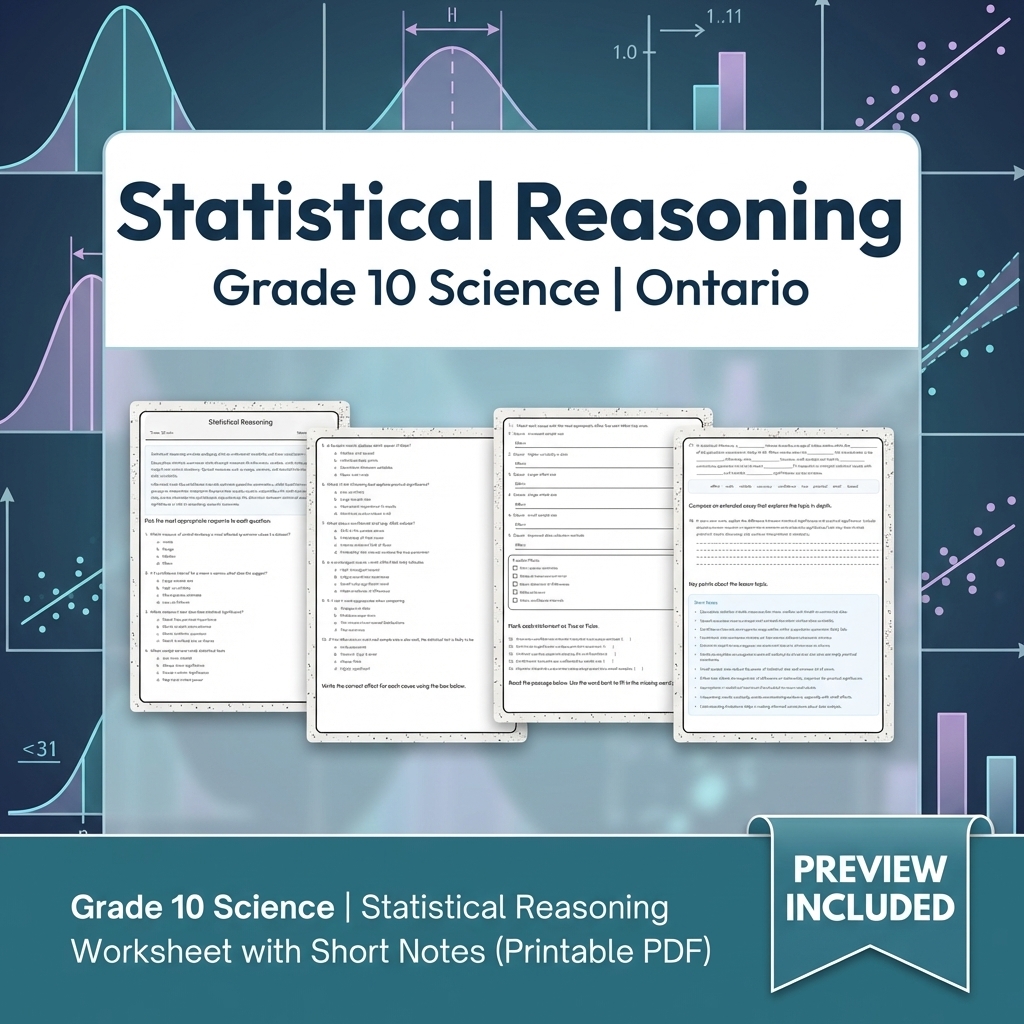 Grade 10 Science Lesson Group Bundle | Ontario Curriculum Worksheets — included worksheet 4