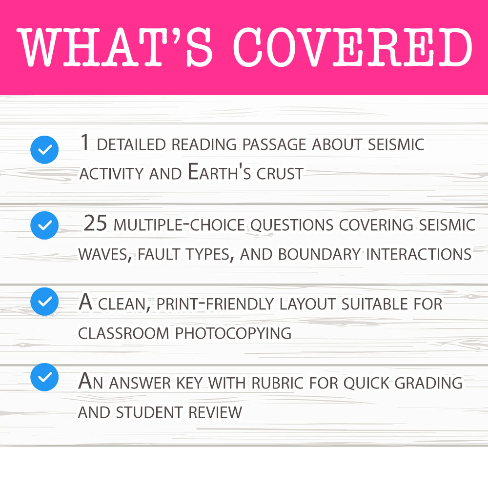 Grade 8 Science worksheet worksheet — Grade 8 Science — Seismic Activity Worksheet for Mastery — page 2