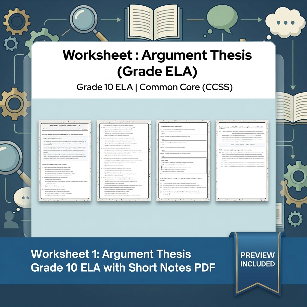 Grade 10 Source Integration & Writing Skills ELA Full-Year Bundle (CCSS) — included worksheet 9
