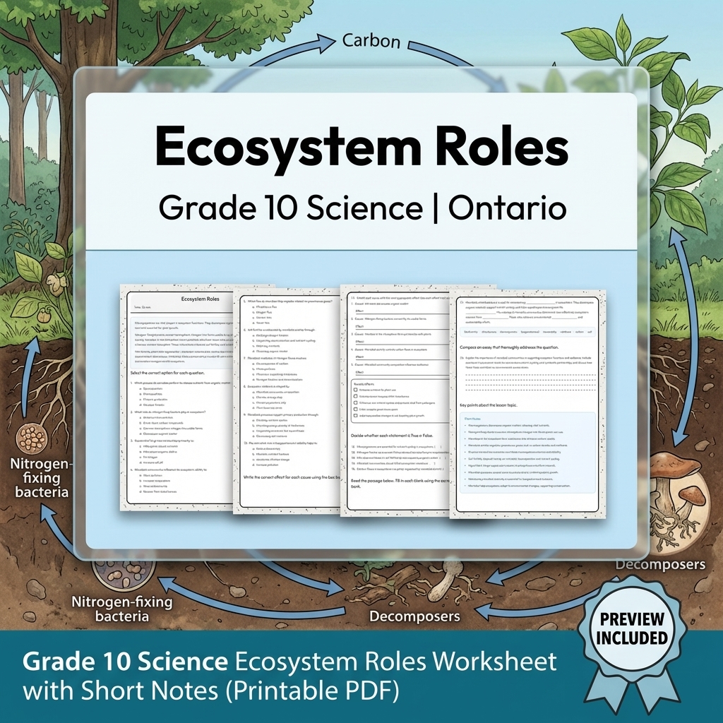 Grade 10 Science Lesson Group Bundle | Ontario Curriculum — included worksheet 4