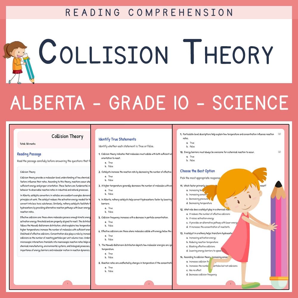 Grade 10 Science worksheet elena worksheet — Grade 10 Science | Collision Theory Worksheet | Alberta Standard — page 1