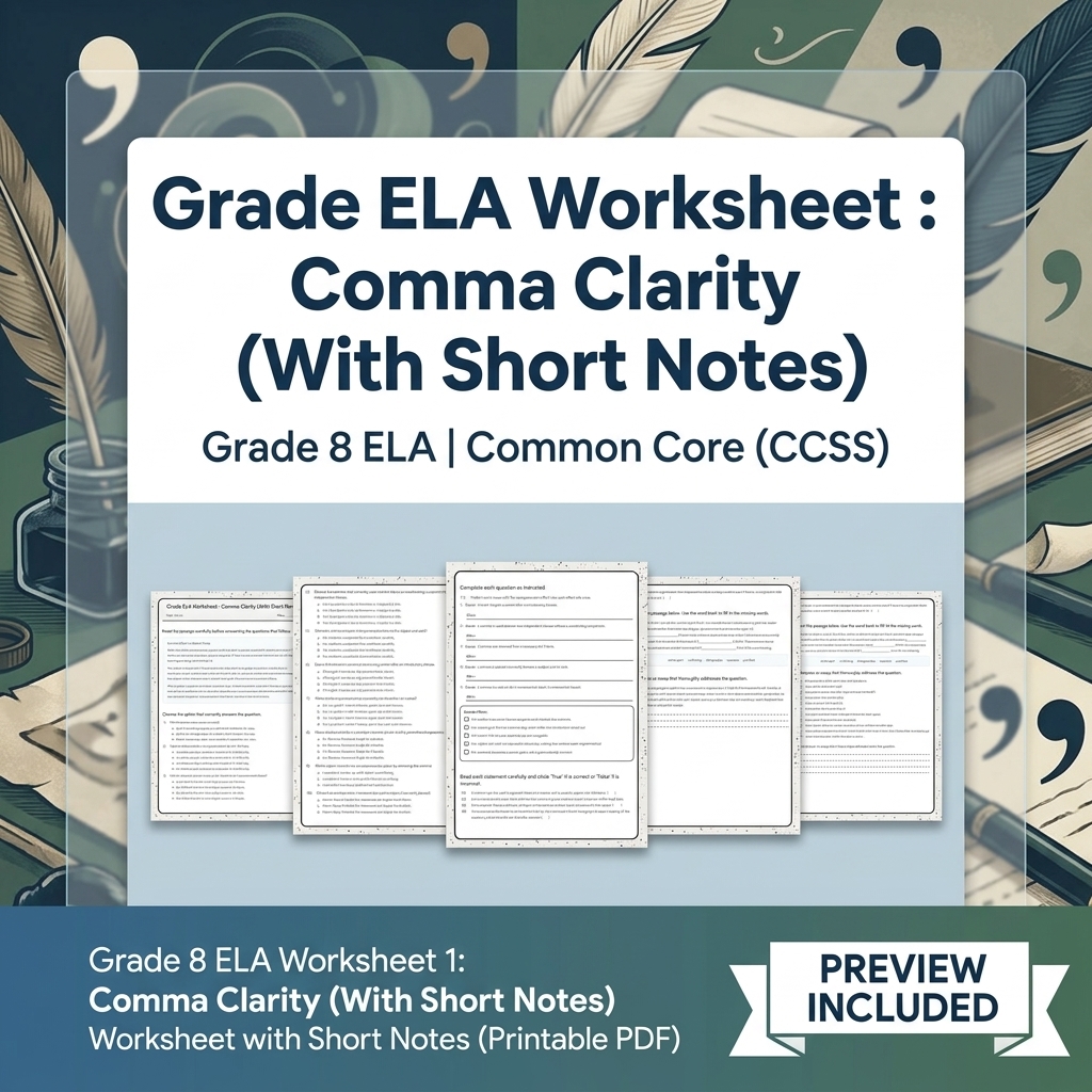 Grade 8 Clarity, Evidence & Argument Writing ELA Full-Year Bundle CCSS — included worksheet 9