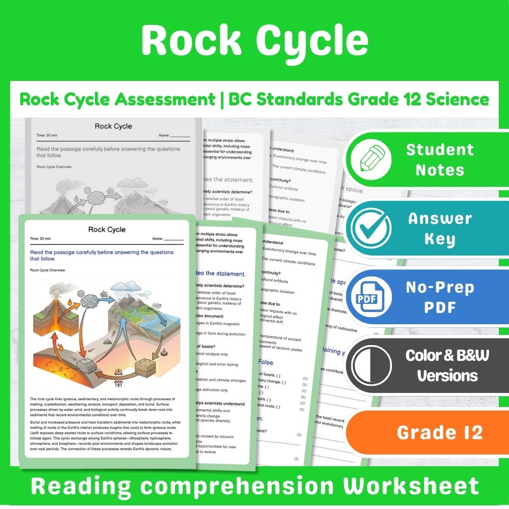 Grade 12 Science Mini Bundle – Plate Tectonics & Geoscience Assessment — included worksheet 8