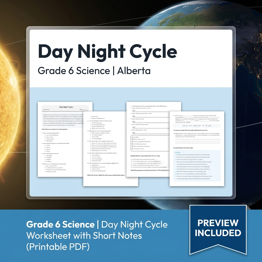 Grade 6 Science Alberta | 60-Worksheet Comprehensive Science Bundle  — included worksheet 18