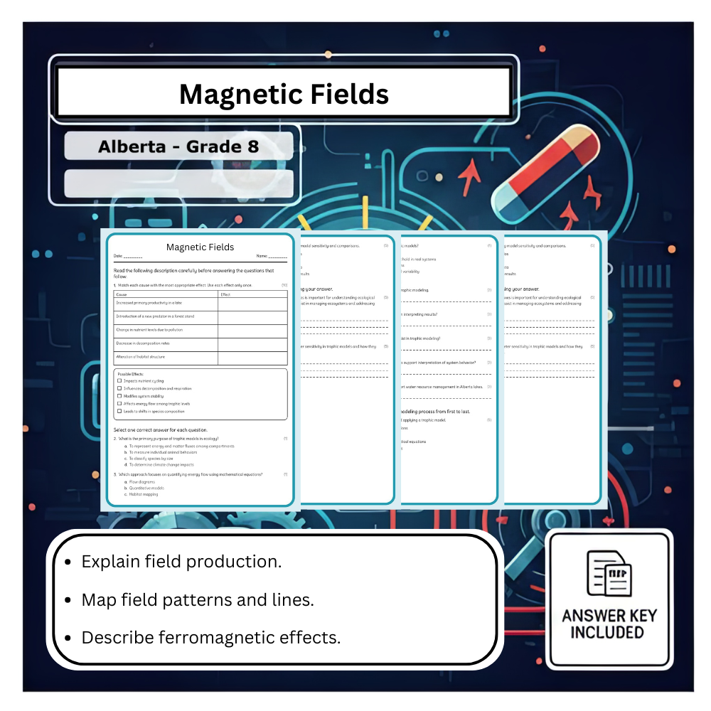 Grade 8 Science | Magnetic Fields Worksheet (PDF) – Alberta Standards