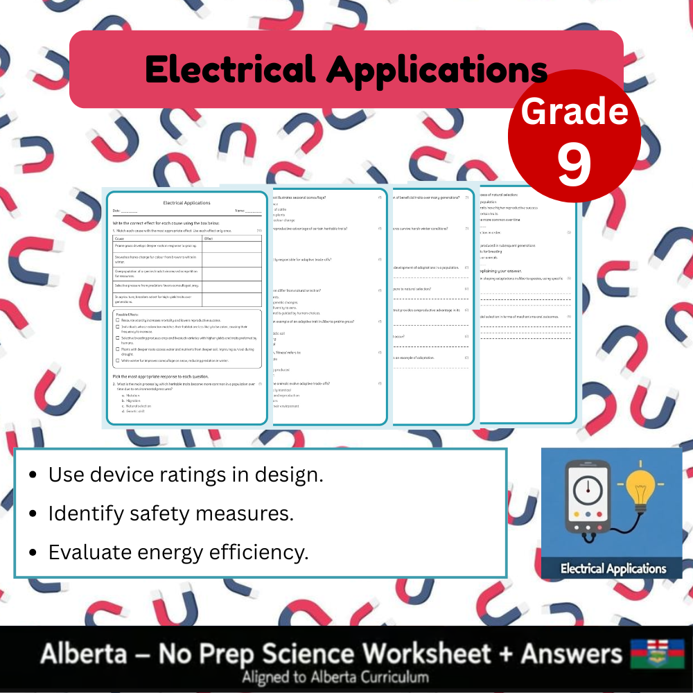 Grade 9 Science Worksheet Bundle | Genetics, Chemistry & Physics Concepts — included worksheet 7