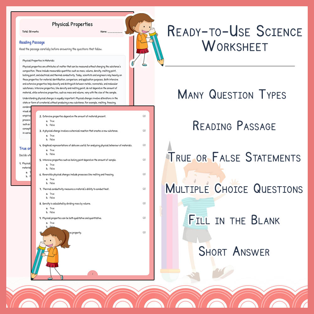 Grade 10 Science worksheet elena worksheet — Grade 10 Science | Physical Properties Worksheet Elena | Ontario Standard — p…