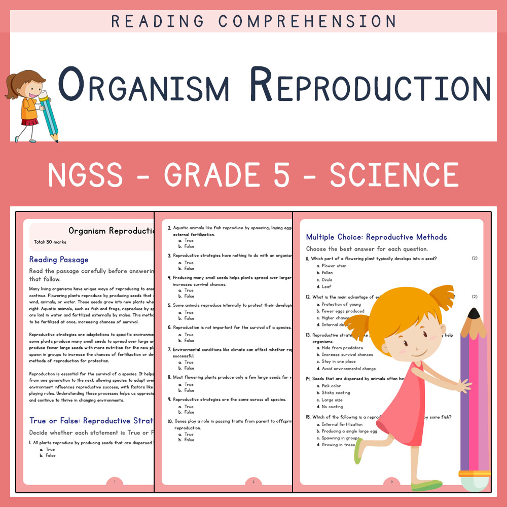 Grade 5 Science worksheets for primary grades worksheet — Grade 5 Science | Organism Reproduction Worksheets (PDF) | NGSS…