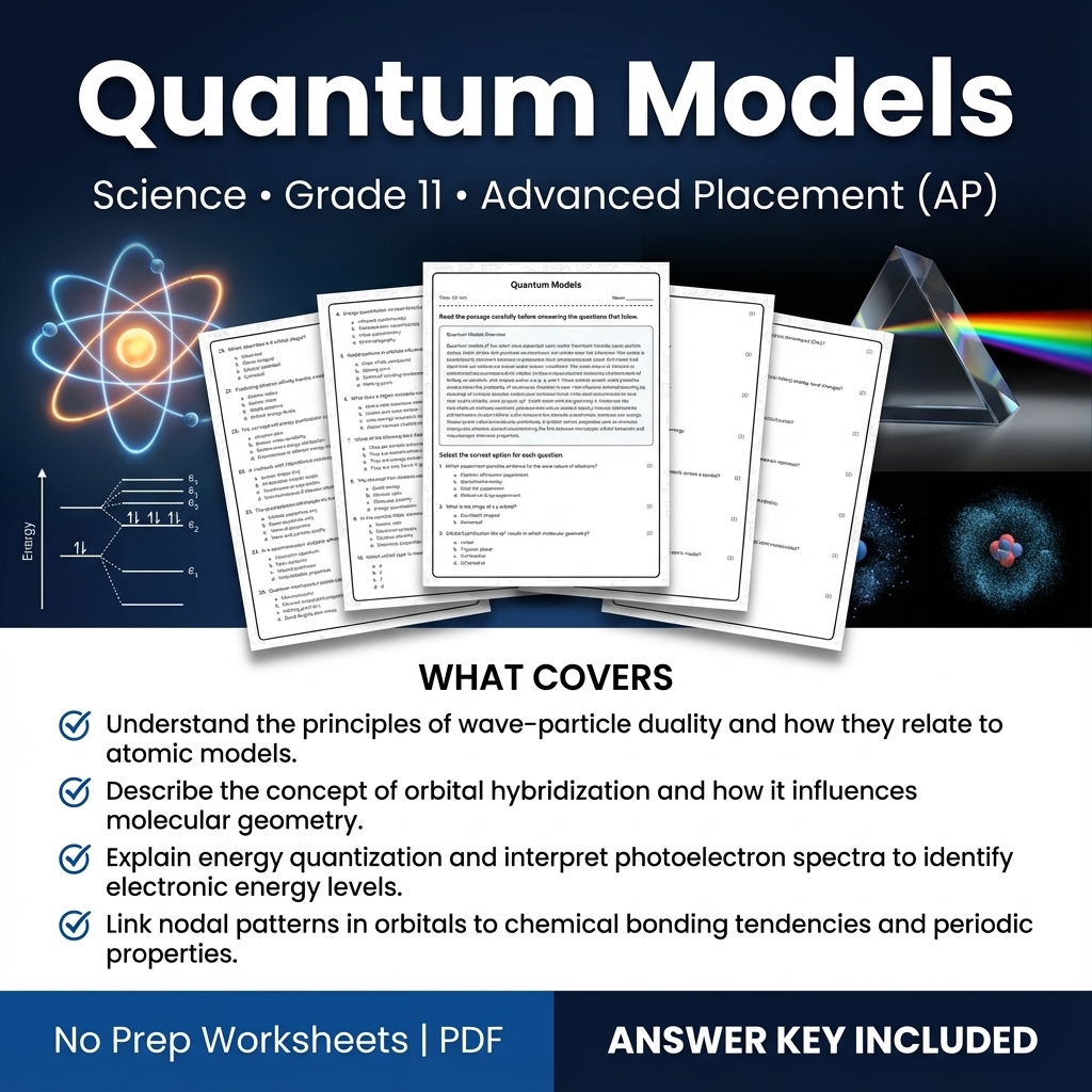 Grade 11 Science Worksheet Bundle | Earth's Systems, Chemistry & Physics — included worksheet 10