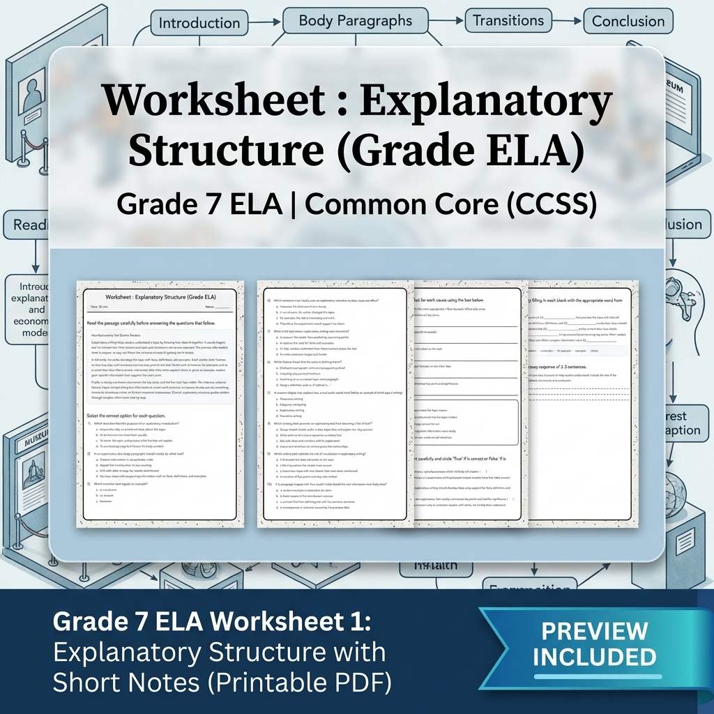 Grade 7 Writing Routinely ELA Full-Year Bundle – Common Core (CCSS) — included worksheet 6