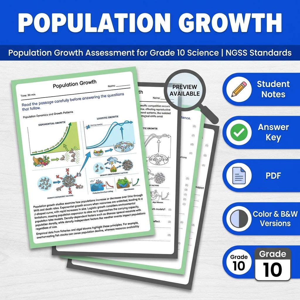 Grade 10 Science Ecosystems Assessment – NGSS Standards-Aligned Mini Bundle — included worksheet 1