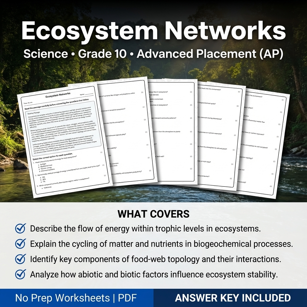Grade 10 Science Worksheet Bundle – Physics, Biology & Earth Science PDF — included worksheet 14