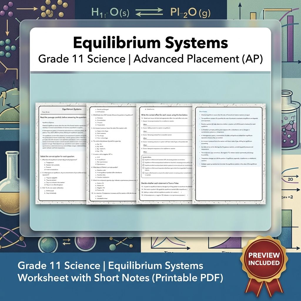 Grade 11 Science Worksheet Bundle Advanced Concepts & Scientific Reasoning (PDF) — included worksheet 10
