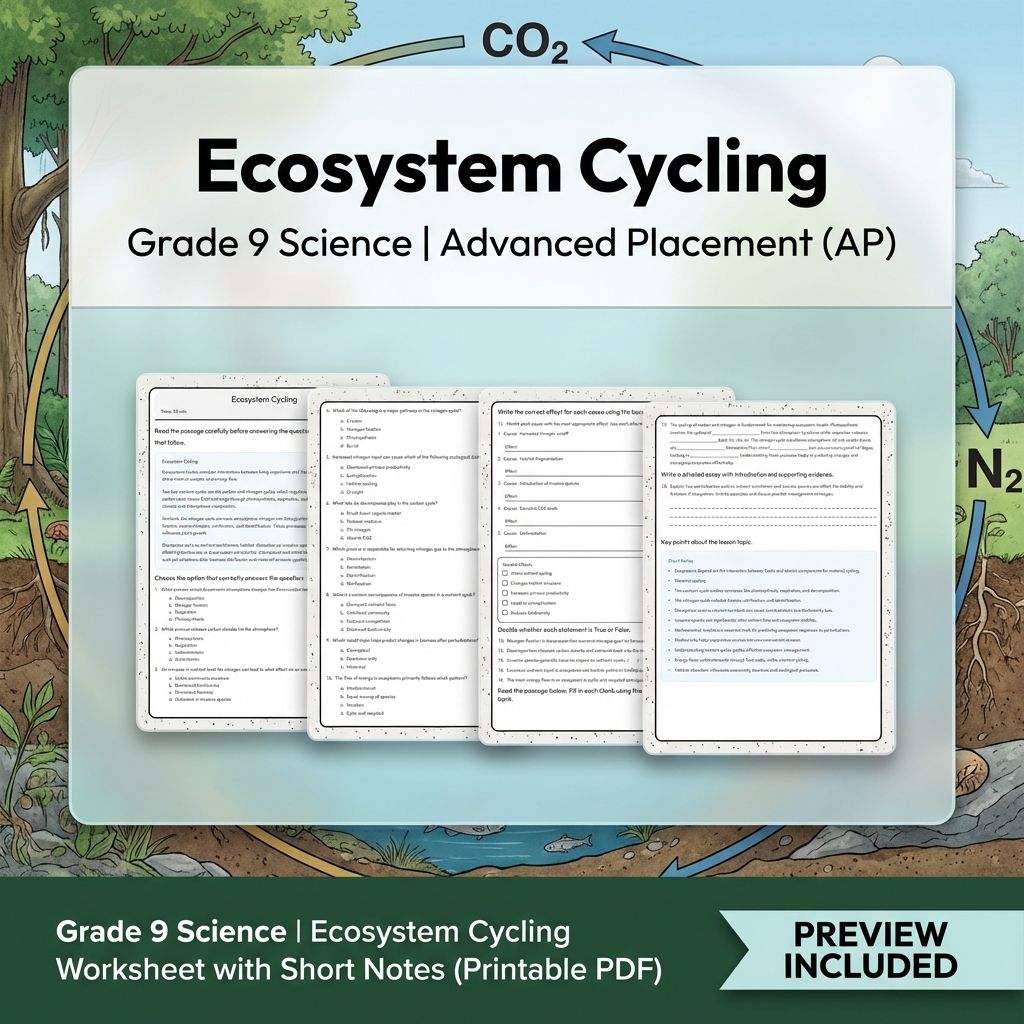 Grade 9 Science Unit | Cellular Processes & Ecosystems Worksheet Pack (PDF) — included worksheet 5