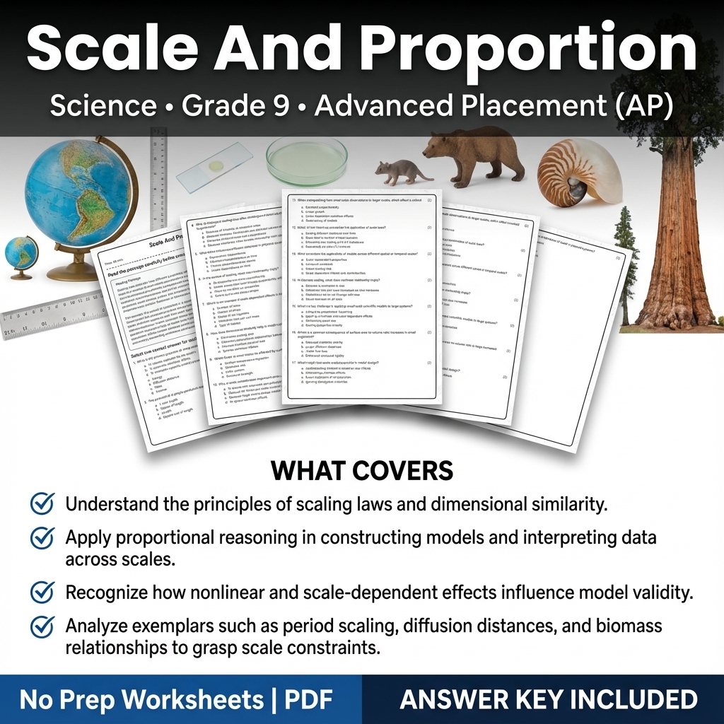 Grade 9 Science Worksheets Bundle | Physics, Earth Science & Biology  — included worksheet 7