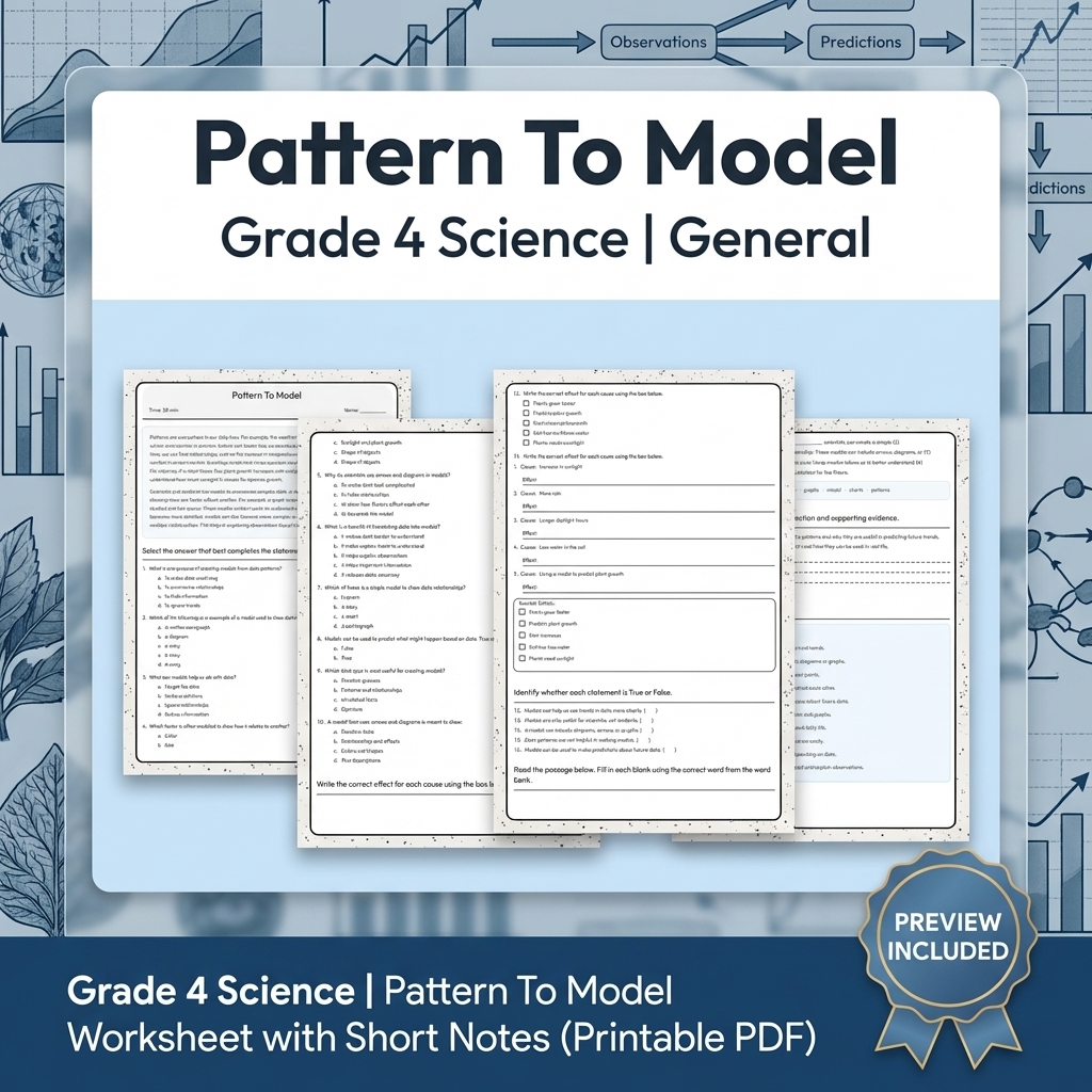Grade 4 Science Lesson Group | Comprehensive Worksheets & Resources — included worksheet 3